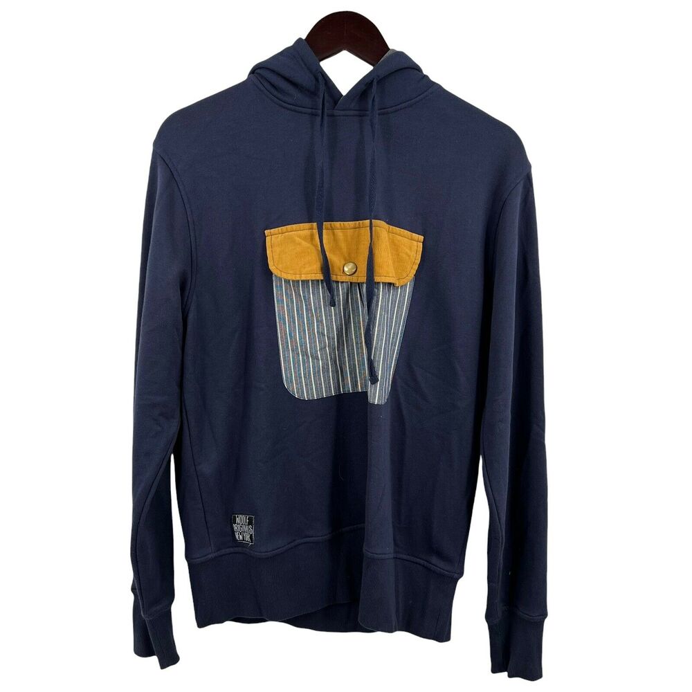 WON Woolf Originals New York‎ Blue Front Pocket Hoodie Medium